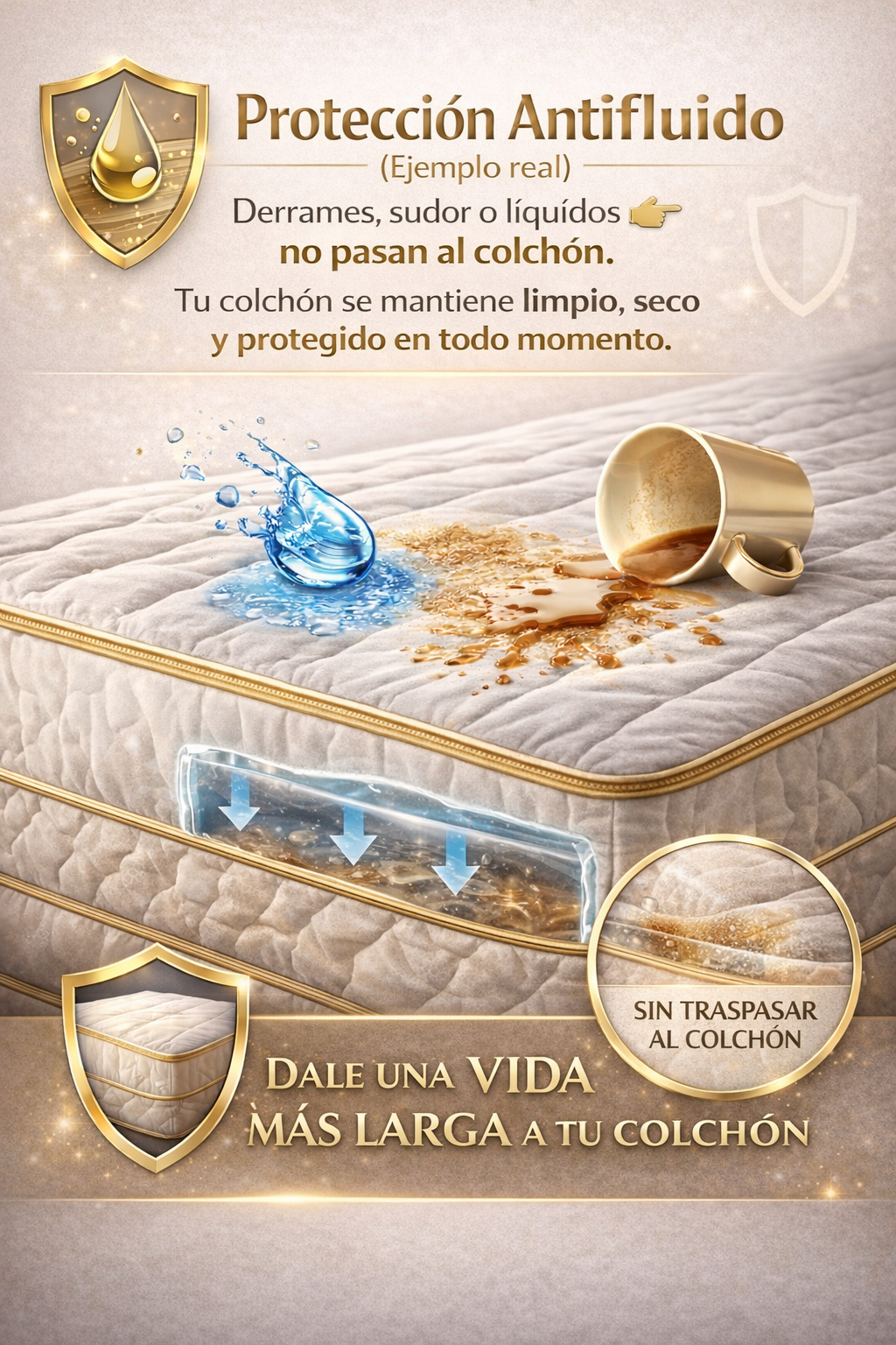 Protección antifluido protector de colchón